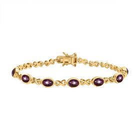 Sternrubin Armband, ca. 20 cm 925 Silber vergoldet ca. 10.82 ct