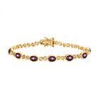 Sternrubin Armband, ca. 20 cm 925 Silber vergoldet ca. 10.82 ct