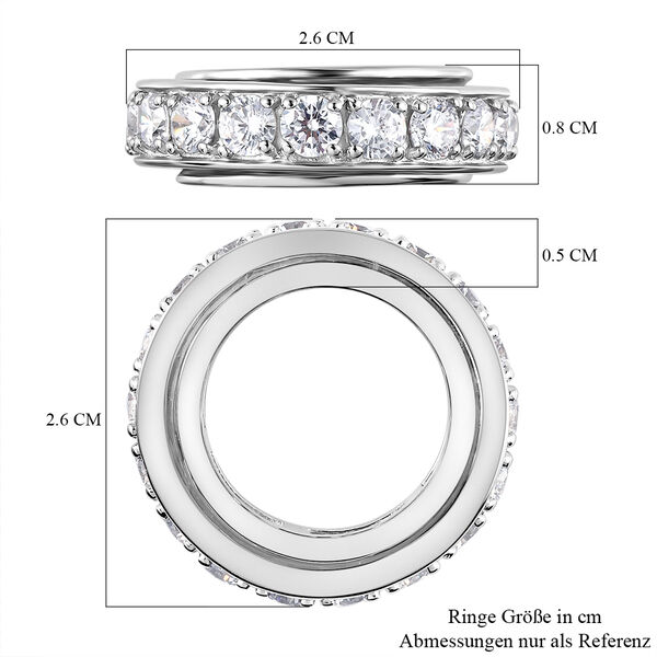 Wei&szlig;er Zirkonia Spinning-Ring - 8,10 ct. image number 6
