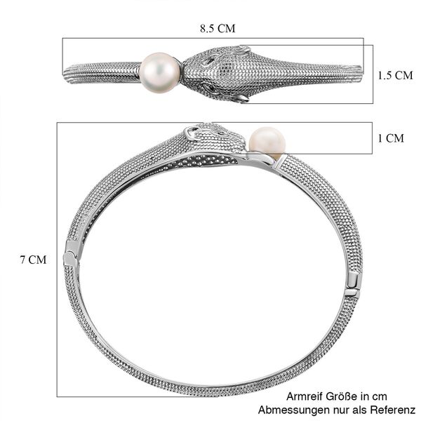 Pfirsich Perle und schwarzer Spinell-Armreif image number 6