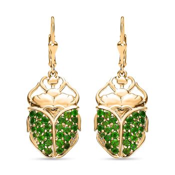 GP Trionfo Kollektion - Nat&uuml;rlicher Chromdiopsid Ohrringe, 925 Silber Gelbgold Vermeil ca. 2.33 ct