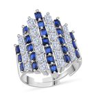 Blauer Zirkonia, Weißer Zirkonia Ring Messing Flexibles