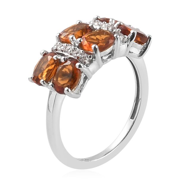 Madira Citrin und Zirkon Ring 925 Silber Platin-&Uuml;berzug image number 4