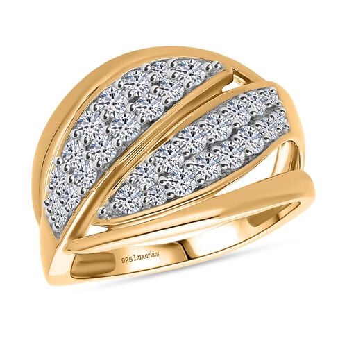 Lab Grown Diamant SI Ring 925 Silber 750 Gelbgold Vermeil (Größe 20.00) ca. 1,02 ct image number 2