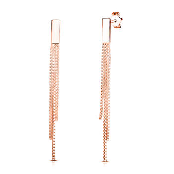 Ketten-Ohrringe in ros&eacute;vergoldetem 925 Silber