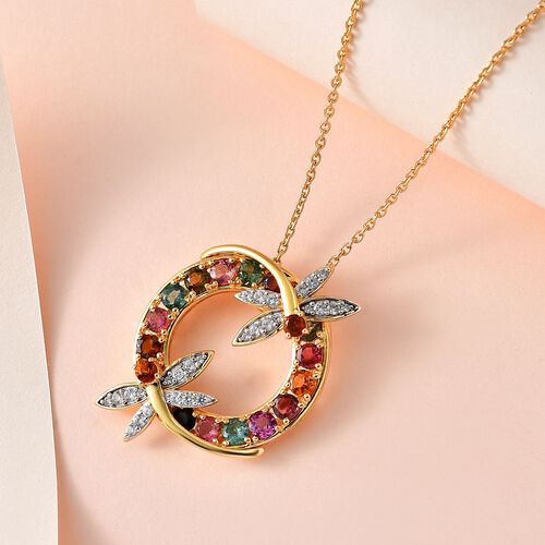 GP Italian Garden Kollektion - AA Mehrfarbiger-Turmalin und Citrin Anhänger mit Kette, ca. 4,15 ct. image number 1