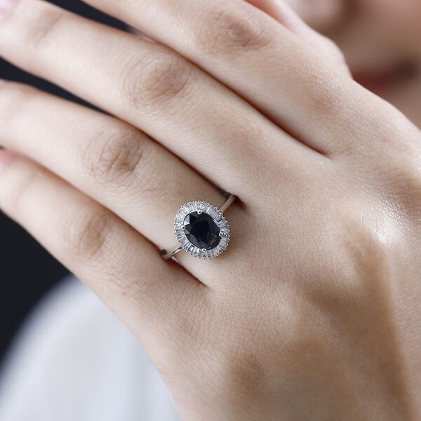 RHAPSODY AAAA australischer blauer Saphir und VE EF Diamant Ring in 950 Platin – 1,60 ct. image number 10