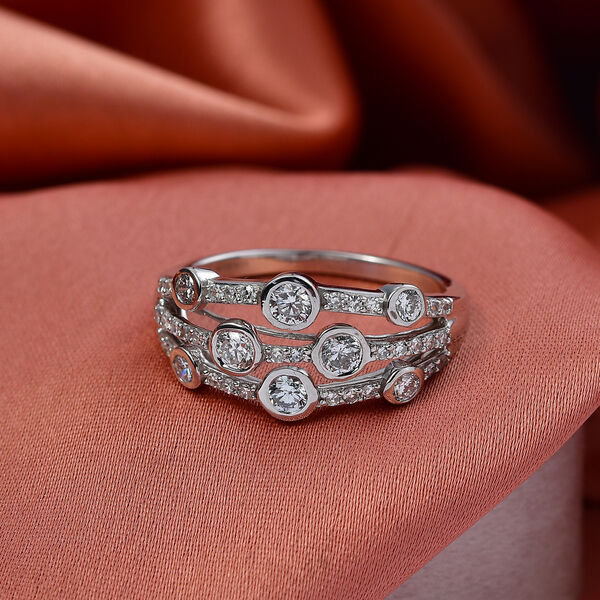 LUXURIANT DIAMOND - Lab Grown Diamant SI-GH SGL zertifiziert Ring 925 Silber rhodiniert (Gr&ouml;&szlig;e 20.00) ca. 1.00 ct image number 1