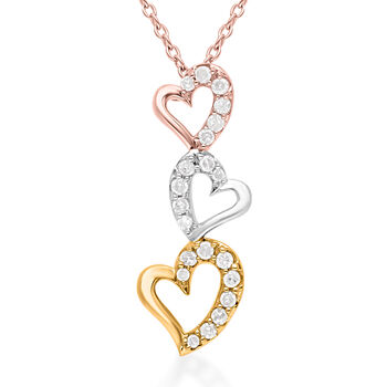 Wei&szlig;er Diamant Herzanh&auml;nger mit Kette, 925 Silber platiniert ca. 0.15 ct