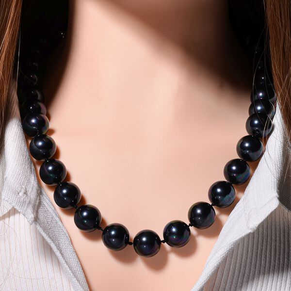 Rosa Muschelkernperle Halskette ca. 50 cm Reiner Edelstahl image number 2