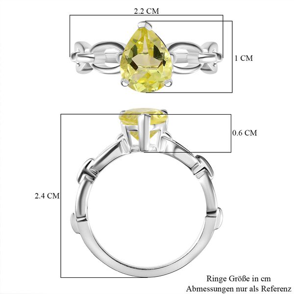 Ouro Verde-Quarz Ring 925 Silber (Größe 17.00) ca. 1,75 ct image number 7