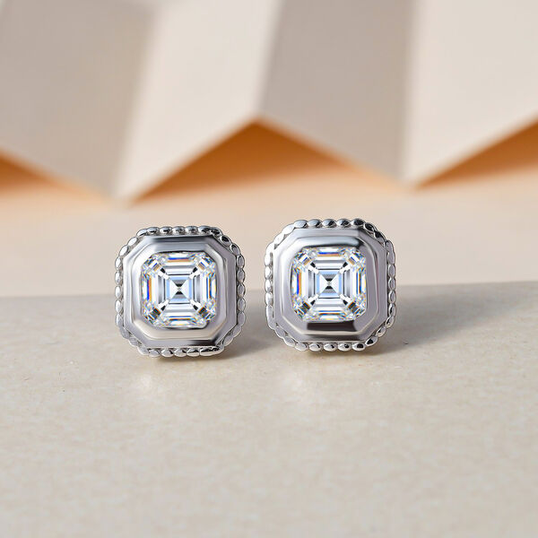 Funkelnde K&ouml;nigin - Nugget Moissanit Ohrstecker im Asscher-Schliff - 2,34 ct. image number 6