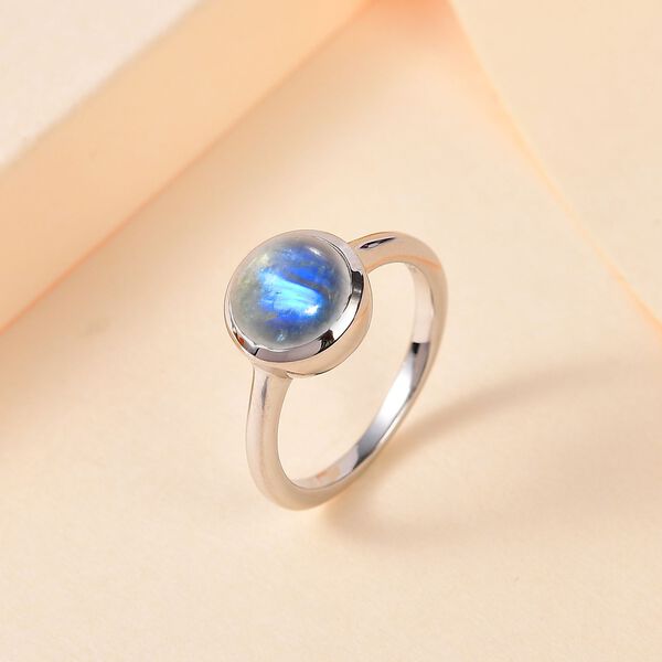 Regenbogen Mondstein Ring, ca. 2,29 ct. image number 2