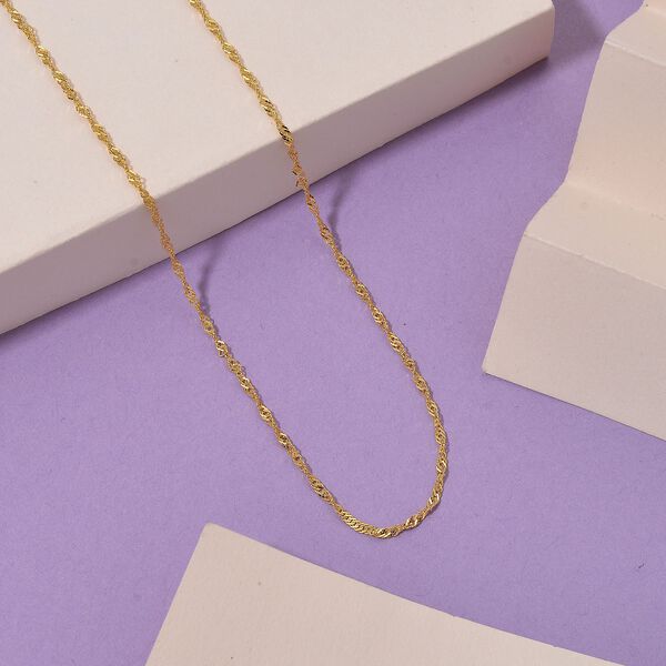 Singapur 925 Silber vergoldet Kette ca. 45 cm image number 2