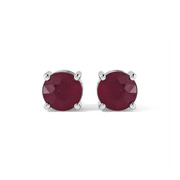 D'Joy Afrikanischer Rubin (Fissure gef&uuml;llt) Ohrringe 925 Silber Rhodiniert ca. 1,36 ct.