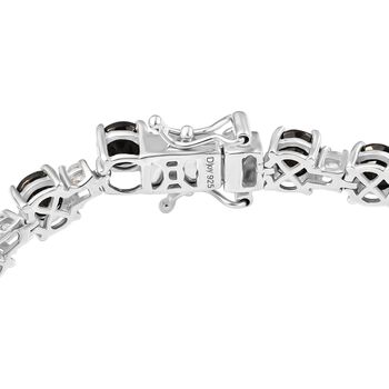 D'Joy Elite Shungit, Wei&szlig;er Zirkon Armband ca. 19 cm 925 Silber rhodiniert ca. 9,34 ct.