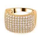 Weißer Zirkonia Ring, (Größe 16.00), ca. 3.00 ct, goldfarben 3.00 ct