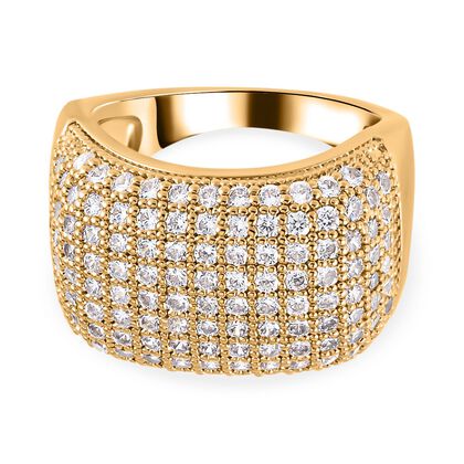 Wei&szlig;er Zirkonia Ring, (Gr&ouml;&szlig;e 16.00), ca. 3.00 ct, goldfarben 3.00 ct