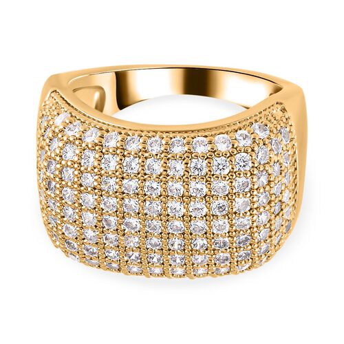 Weißer Zirkonia Ring, (Größe 16.00), ca. 3.00 ct, goldfarben 3.00 ct image number 0