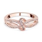 Natürlicher, rosa Diamant-Ring, 925 Silber Roségold Vermeil (Größe 16.00) ca. 0.25 ct