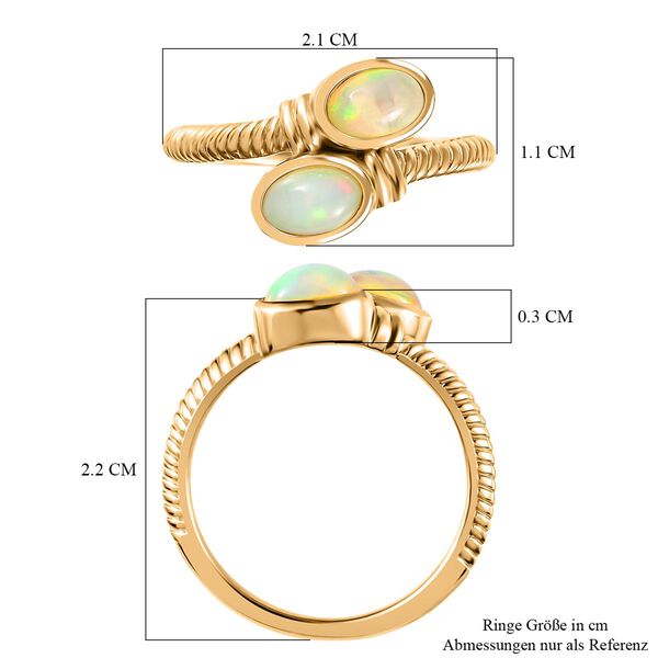 AA Nat&uuml;rlicher, &auml;thiopischer Welo Opal Ring 925 Silber Gelbgold Vermeil (Gr&ouml;&szlig;e 17.00) ca. 0,65 ct image number 8