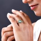 Natürlicher, äthiopischer Welo Opal und natürlicher Chromdiopsid-Ring, 925 Silber platiniert  ca. 0,96 ct image number 2