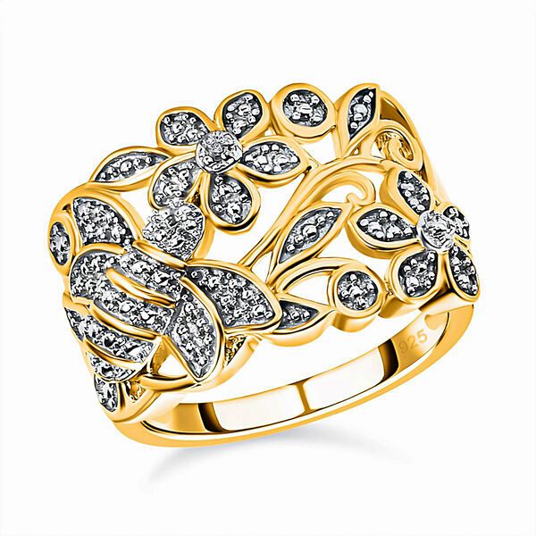 ALLORO von der Natur inspirierter, vergoldeter Silberring image number 4