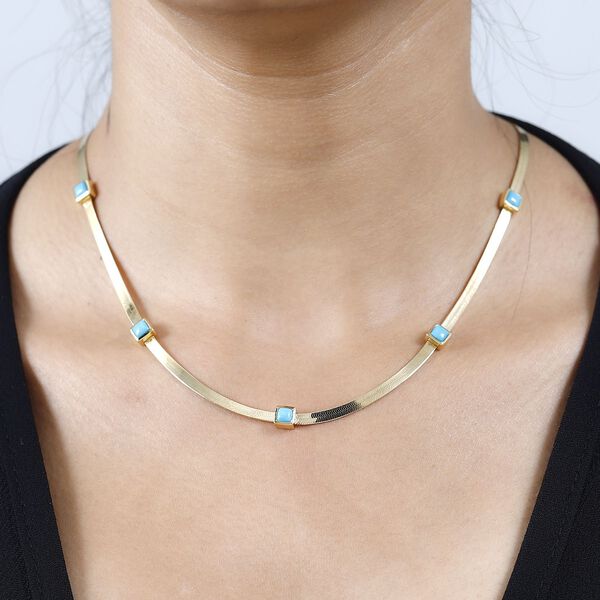 Sleeping Beauty T&uuml;rkis Halskette 45 cm- 1,60 ct. image number 3