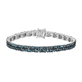 LUXURIANT DIAMOND - Lab Grown Blauer Diamant SI-GH Armband ca. 19 cm 925 Silber rhodiniert ca. 4,94 ct.