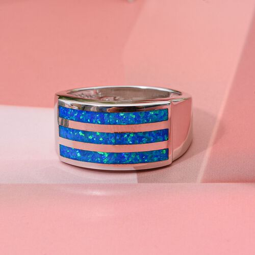 Simulierter blauer Opal-Ring image number 1