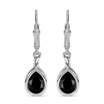 Schwarze Spinell Ohrringe, 925 Silber platiniert ca. 5.65 ct