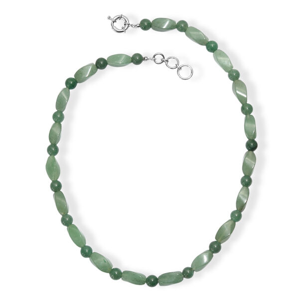 Gr&uuml;ner Aventurin Halskette ca. 50 cm Nickelfreies Messing platiniert ca. 213.00 ct image number 4