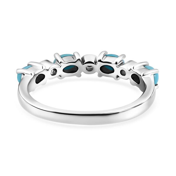 AA Amerikanischer, nat&uuml;rlicher Sleeping Beauty T&uuml;rkis, Wei&szlig;er Zirkon Ring 925 Silber platiniert (Gr&ouml;&szlig;e 21.00) ca. 0.70 ct image number 6