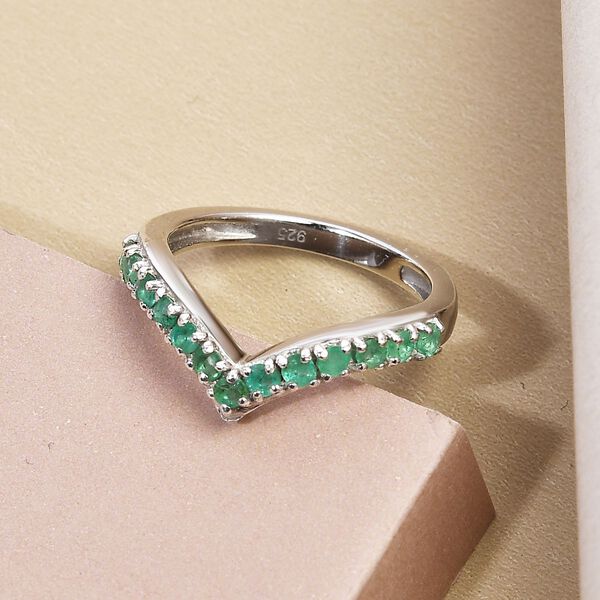 AAA Smaragd Bandring in Silber image number 2