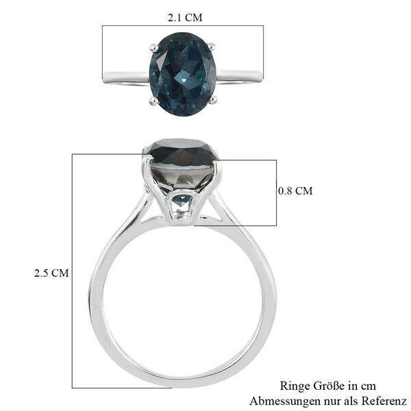 Indicolite Triplett Quarz-Ring, 925 Silber  ca. 3,15 ct image number 7