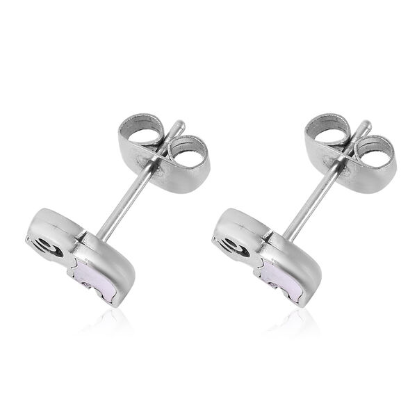 2er-Set Wei&szlig;es Perlmutt Ohrstecker und Anh&auml;nger mit Kette ca. 50 cm in Edelstahl image number 5