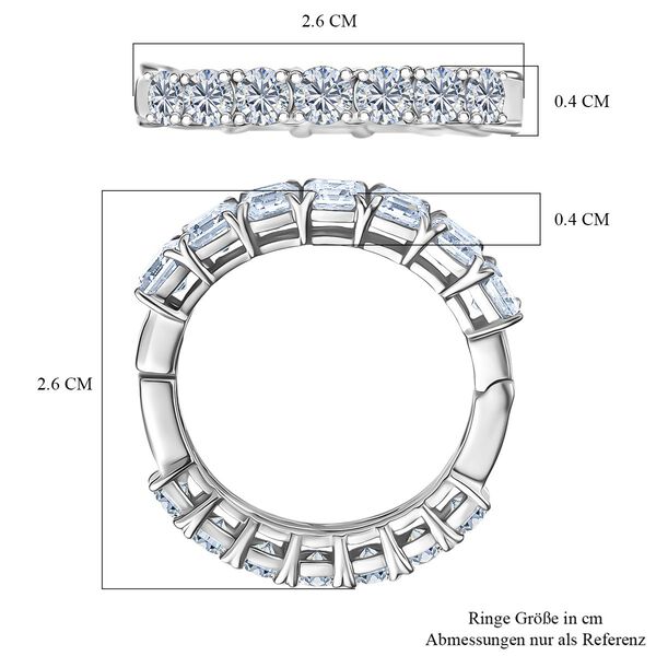 D'Joy Moissanit Ring 925 Silber rhodiniert (Größe 20.00) ca. 3,52 ct image number 7