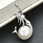 Weiße Süßwasser Perle Anhänger 925 Silber rhodiniert image number 1