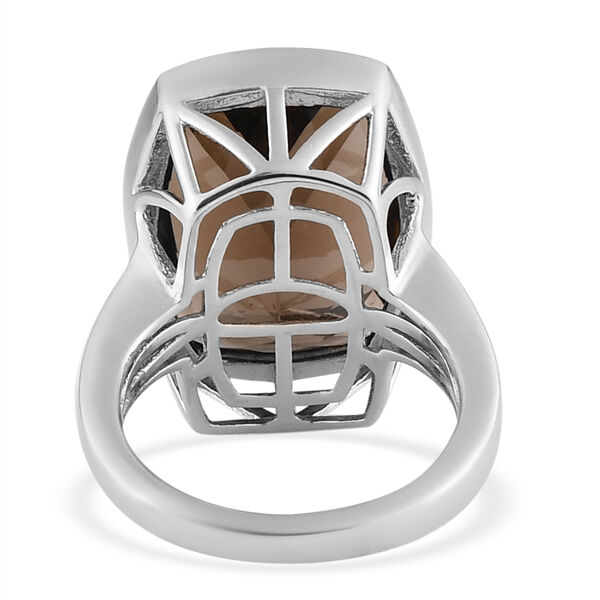 Rauchquarz-Ring, 925 Silber platiniert  ca. 13,18 ct image number 6