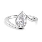 LUSTRO STELLA - feinster Zirkonia Bypass-Ring, 925 Silber platiniert (Größe 16.00)