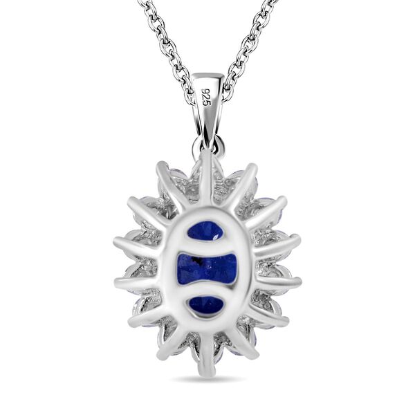 Tansanit und Moissanit Anh&auml;nger mit Kette - 1,73 ct. image number 3
