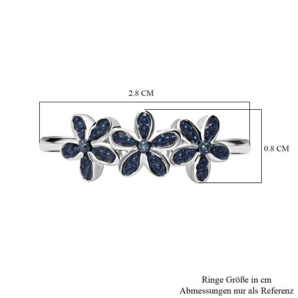 Floraler blauer Diamant-Ring image number 5