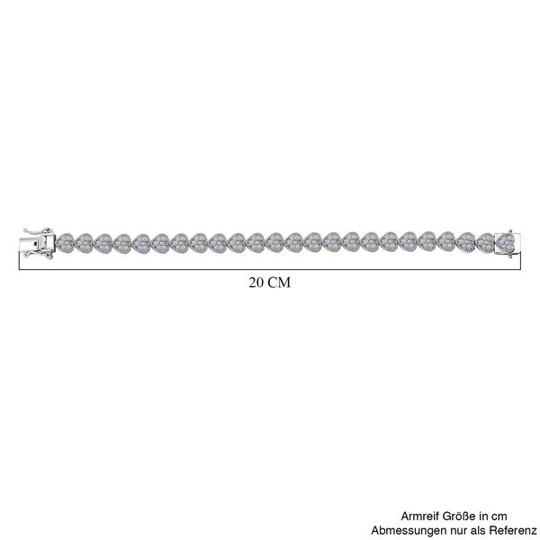 LUXURIANT SGL zertifiziertes SI-GH Labor Diamant 19cm Armband, 925 Silber rhodiniert - 4 ct. image number 5