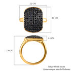 Schwarzer Saphir Ring, 925 Silber Gelbgold Vermeil (Größe 21.00) ca. 2.10 ct image number 6