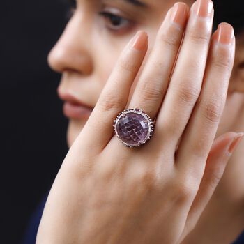 GP Art D&eacute;co Kollektion - Rose De France Amethyst, Rhodolith Granat und Multi-Edelstein-Ring - 24,72 ct.