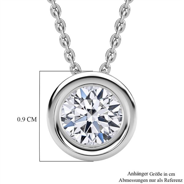 LUXURIANT VS-EF Labor Diamant Anh&auml;nger mit 50cm Kette, 925 Silber platiniert- 0,25 ct. image number 5