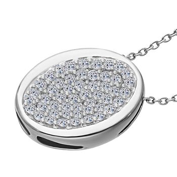 LUXURIANT SGL zertifizierter SI-GH Labor Diamant Anh&auml;nger mit 50cm Kette, 925 Silber rhodiniert - 0,50 ct.