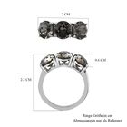 LUSTRO STELLA Österreichischer Schwarzem Diamant Kristall Ring 925 Silber Platin-Überzug image number 5