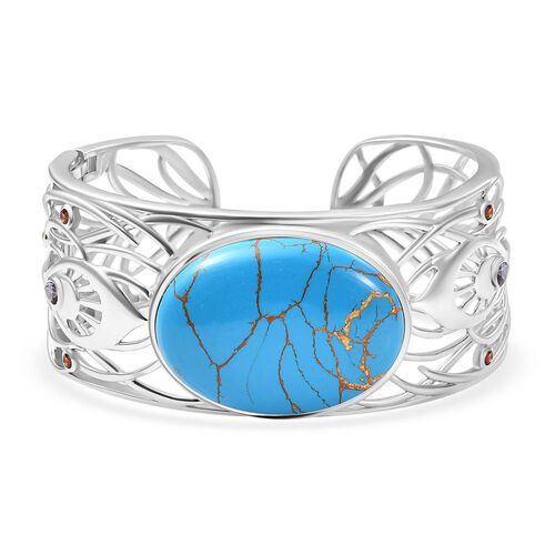 Blauer Türkis und Multi-Edelstein-Armreif, 19 cm - 69,08 ct. image number 0