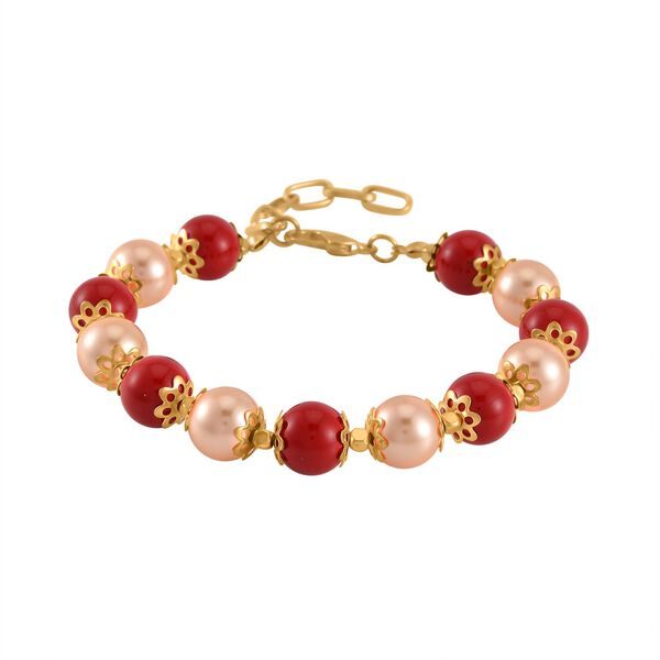 Grüne Muschelkernperle Schmuckset  Legierung vergoldet image number 7